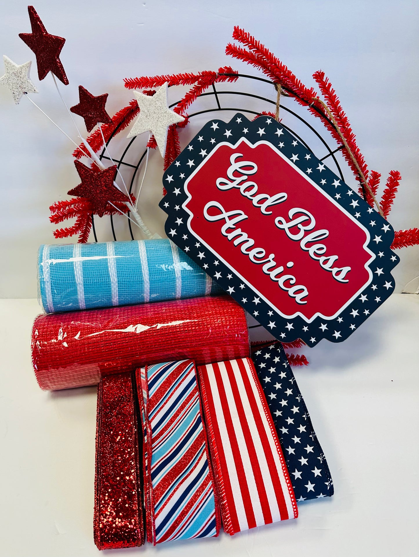 God Bless America Patriotic DIY Wreath Kit