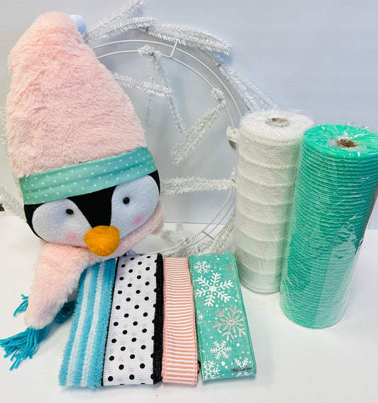 Party Kit - Plush Penguin DIY Wreath Kit