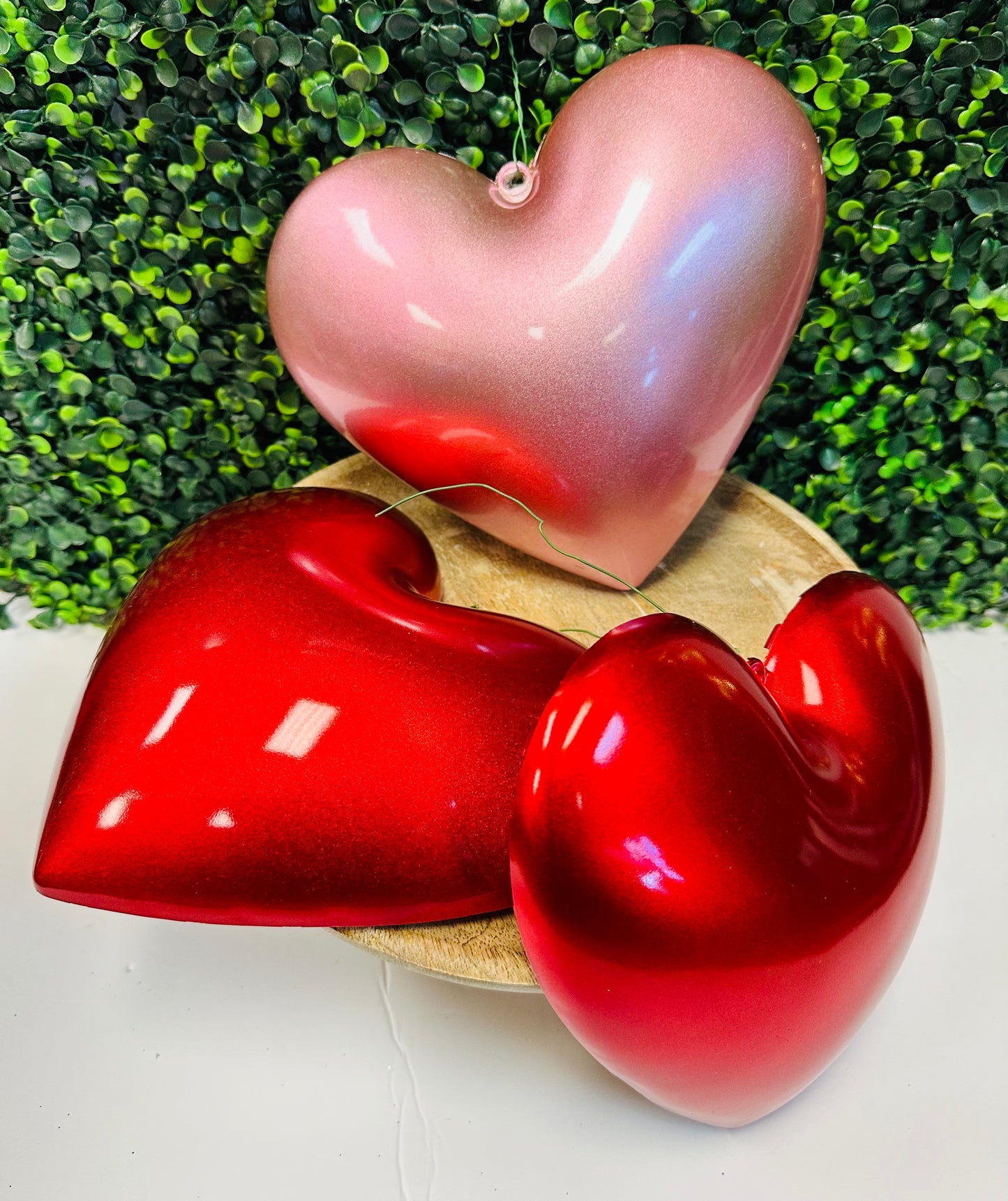 8" Candy Apple Hearts by Farrisilk