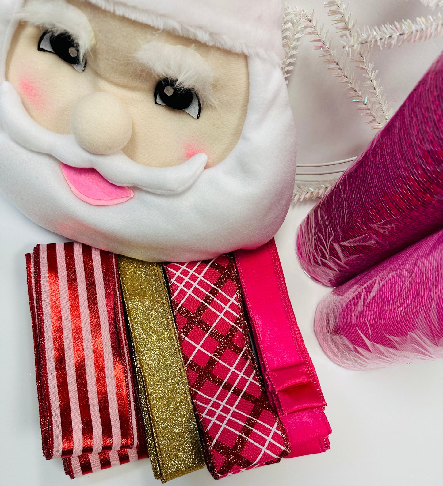 Party Kit - Pink Santa DIY Wreath