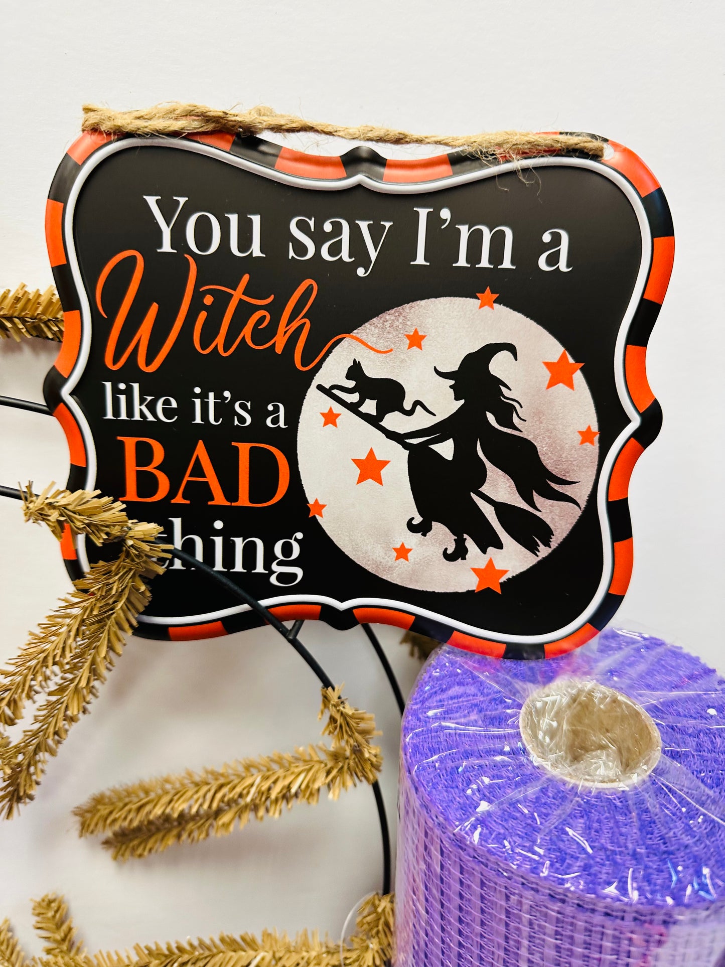 Wreath Kit - Witch Hat, Legs & Broom Halloween DIY Wreath