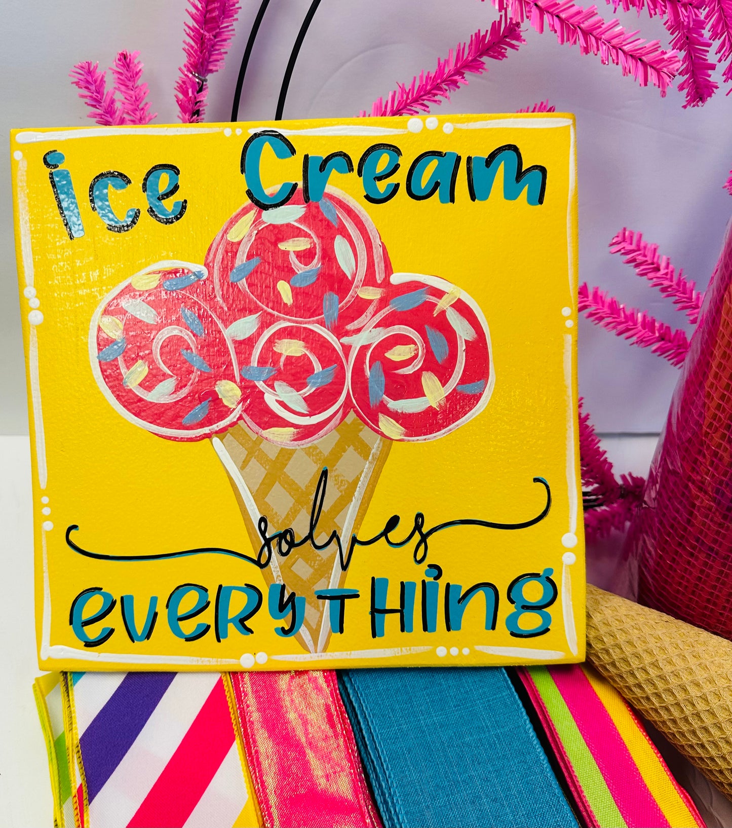 Ice Cream Solves Everything Summer Wreath Kit