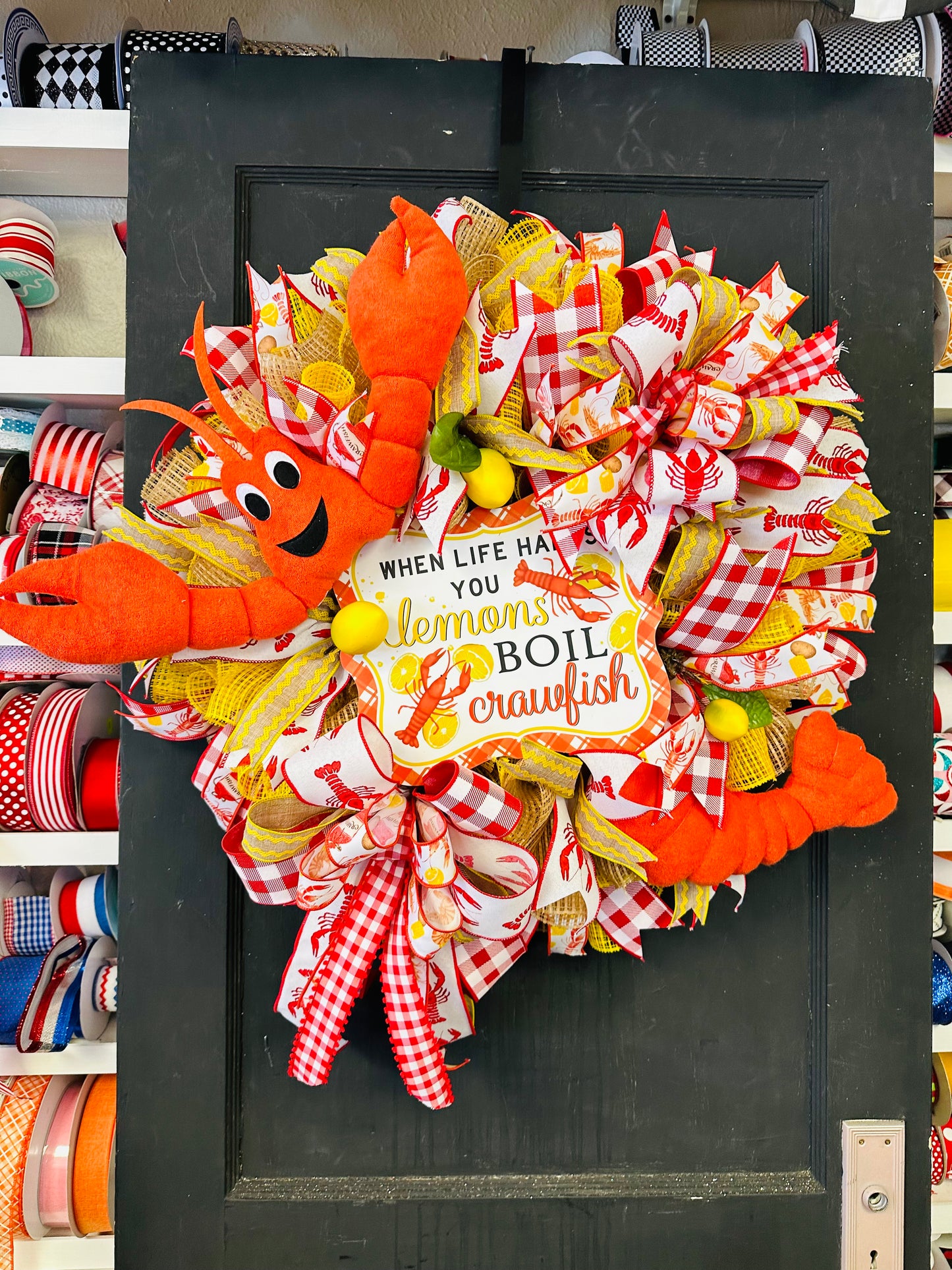 Plush Cajun Crawfish Wreath Kit