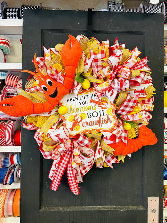 2 PC 18"H Plush Crawfish Decor Kit Attachment