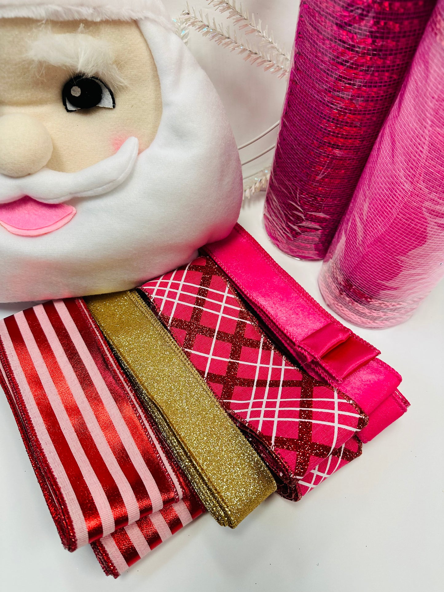Party Kit - Pink Santa DIY Wreath