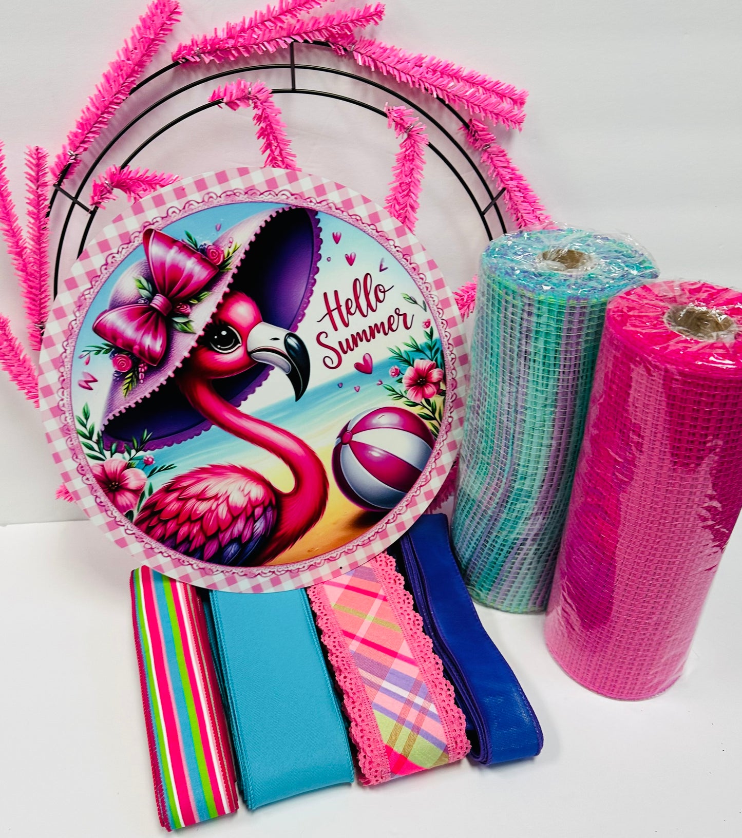 Hello Summer Flamingo DIY Wreath Kit