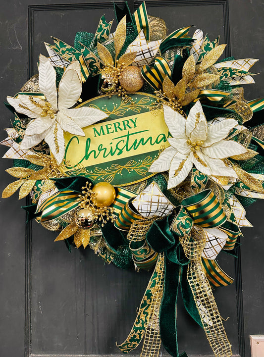 Green and Gold Classic Christmas Wreath Kit