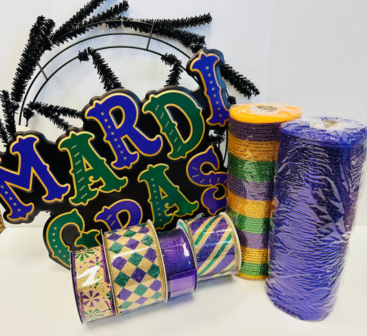 Party Kit - Mardi Gras DIY Wreath Kit