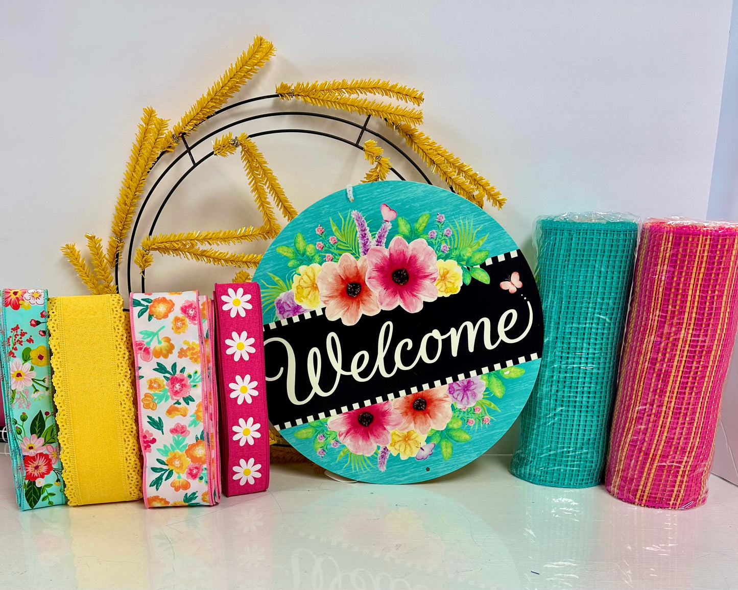 Wreath Kit - Tropical Summer Welcome DIY Kit