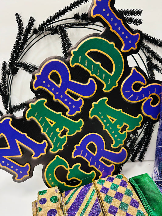 Mardi Gras (lg sign) DIY Wreath Kit