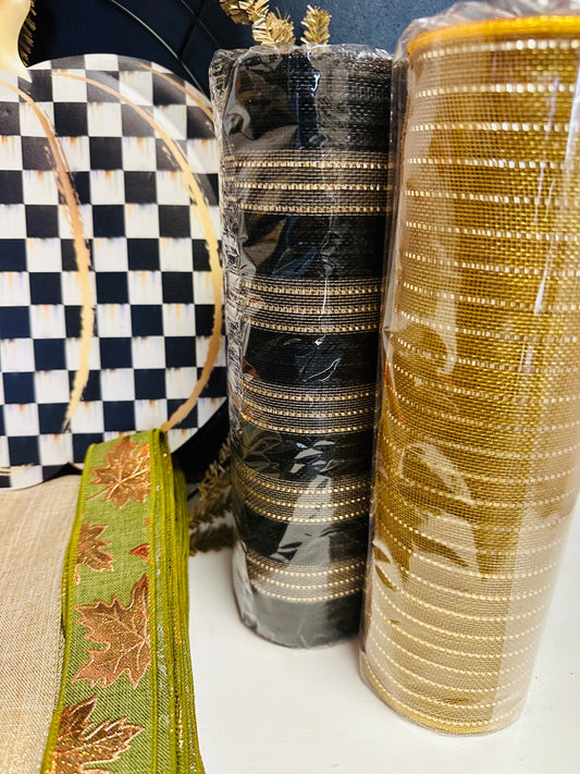 Checkered Pumpkin Fall Everyday DIY Wreath Kit