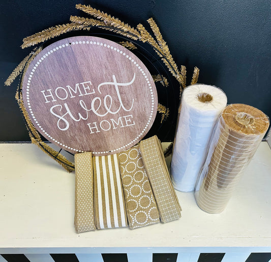 NEW Everyday Neutral Home Sweet Home DIY Wreath Kit