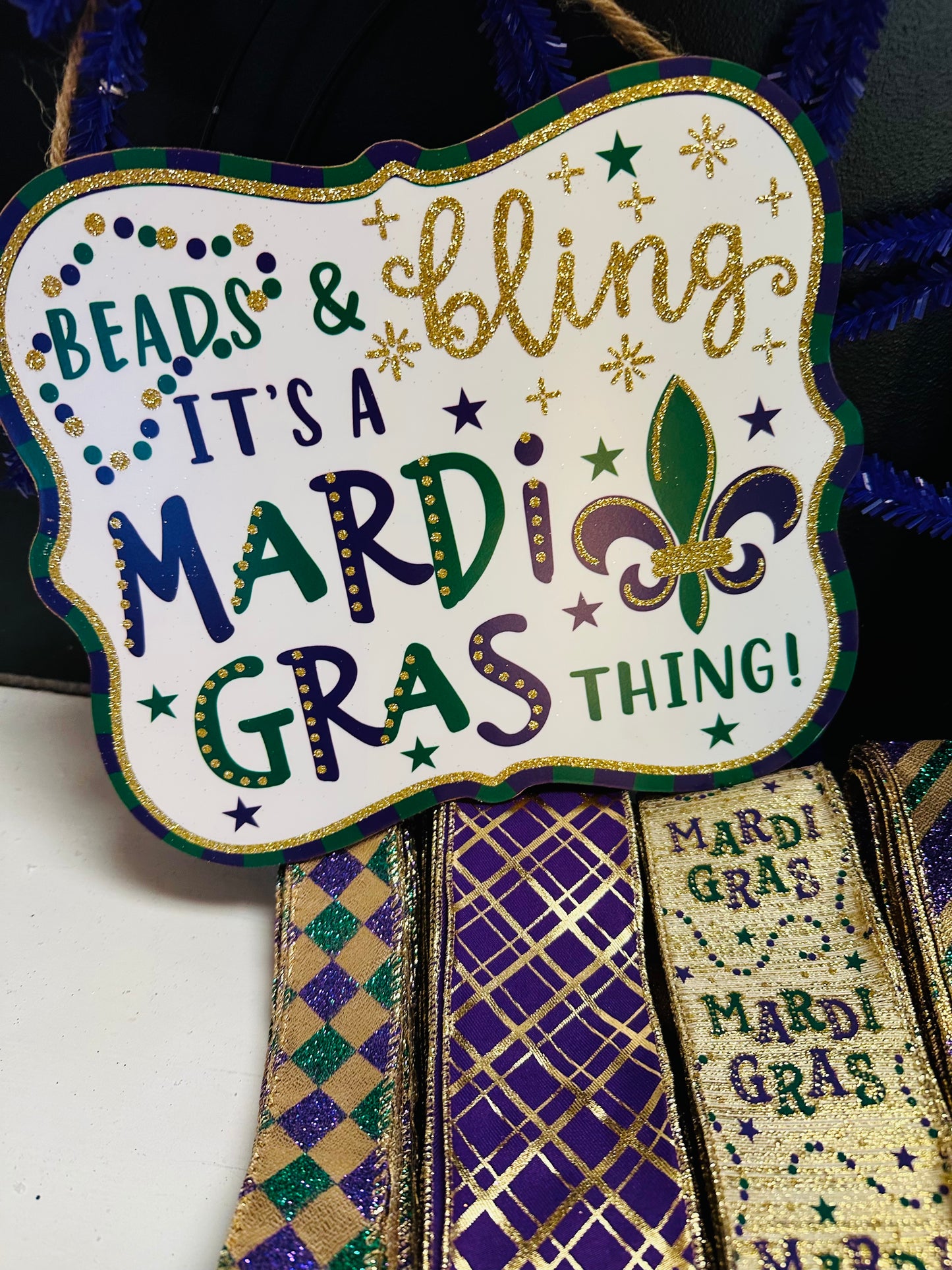 Beads, Bling, It's a Mardi Gras Thing! DIY Wreath Kit
