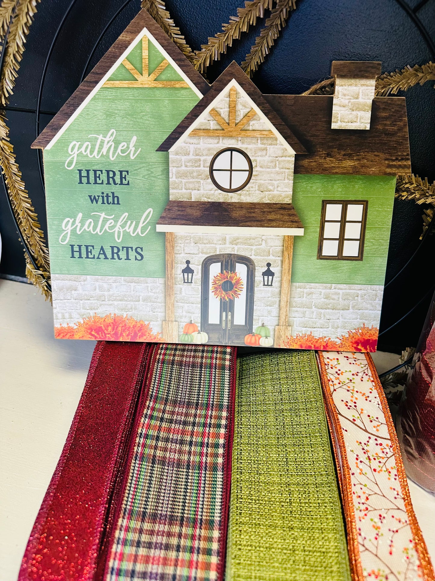 Gather Here With Grateful Hearts Fall Wreath DIY Kit
