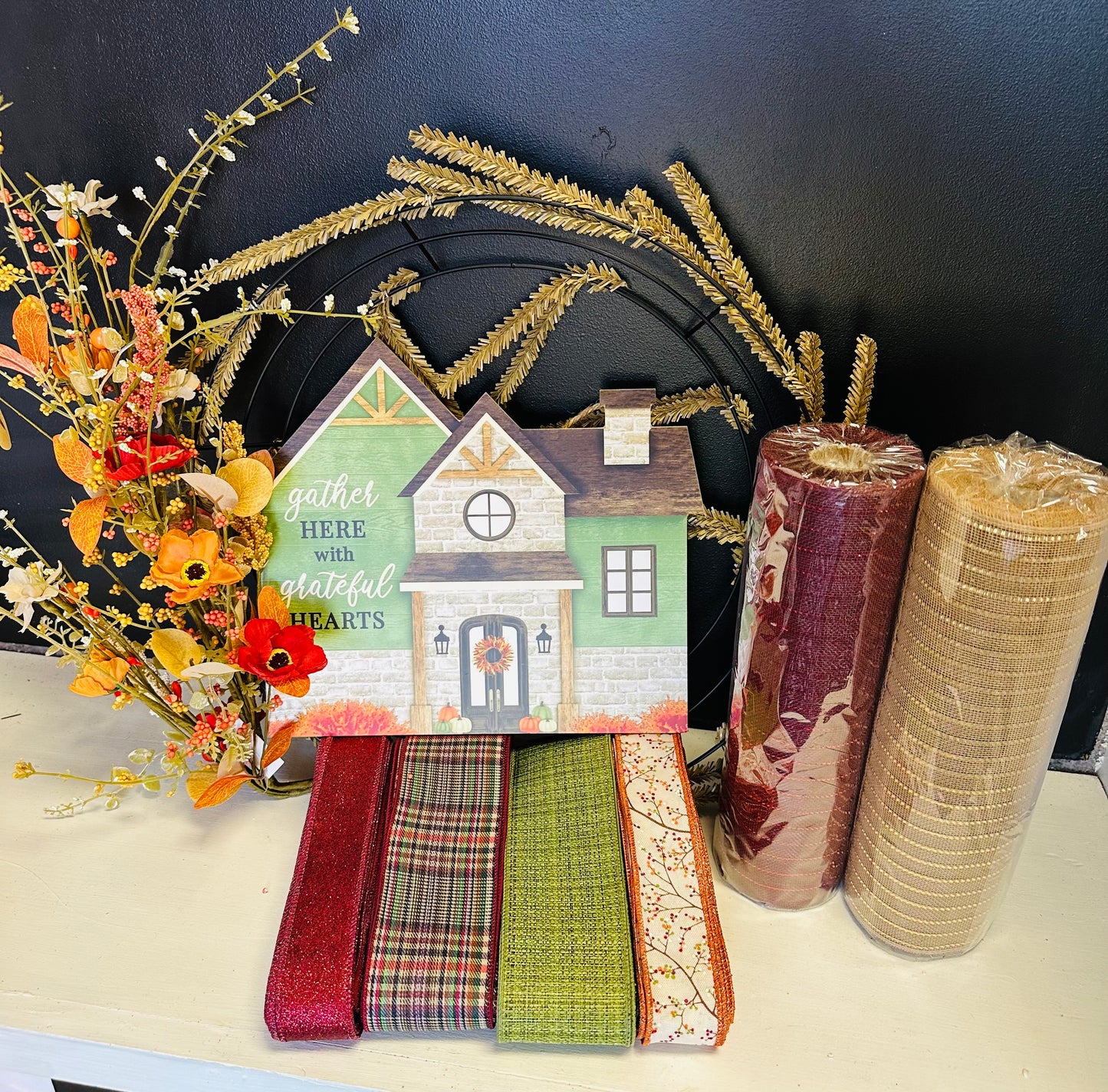 Gather Here With Grateful Hearts Fall Wreath DIY Kit