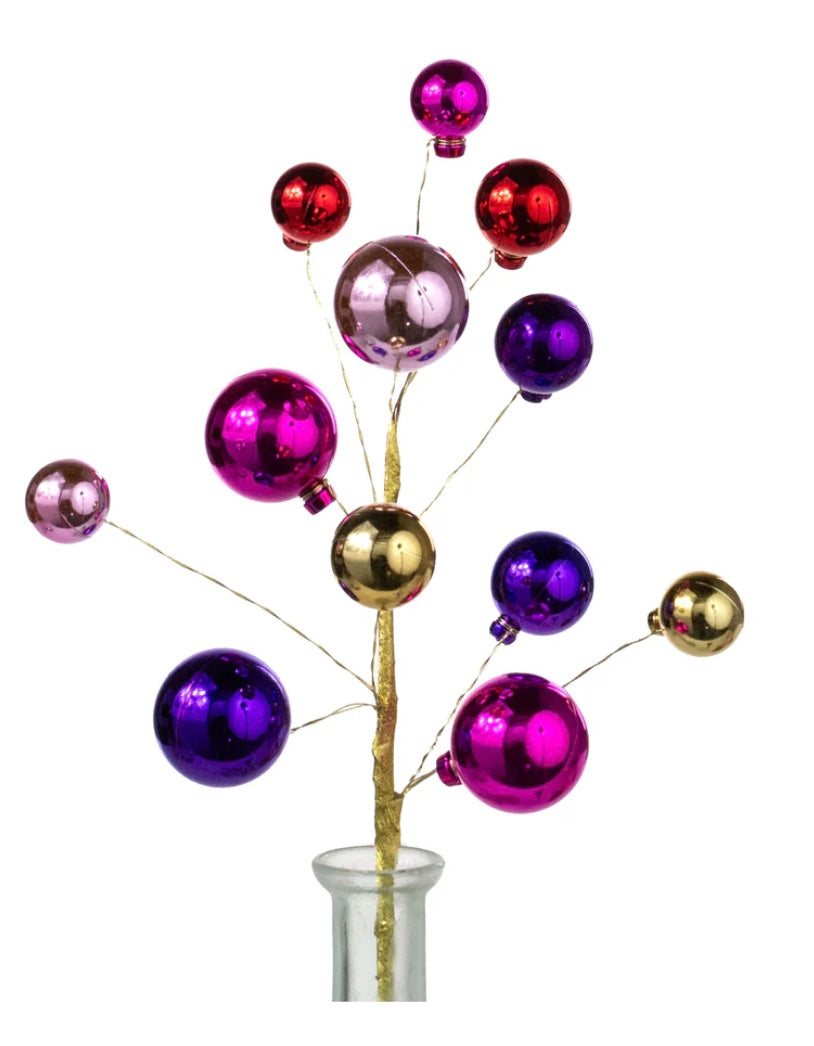 16" Ornament Ball Pick: Pink, Red, Gold & Purple