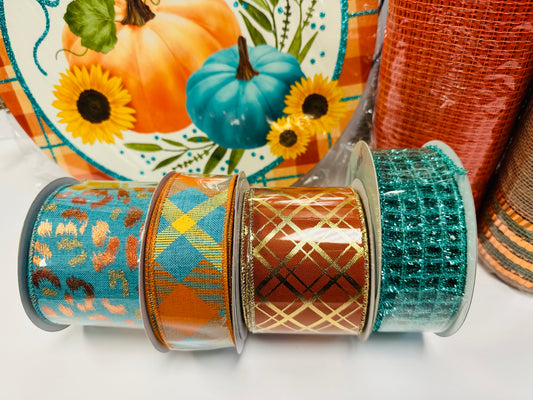 Wreath Kit - Fall Teal & Orange DIY Wreath