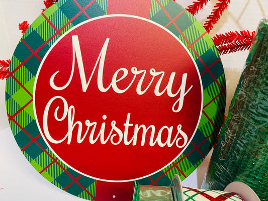 Party Kit - Merry Christmas Plaid Winter Holiday DIY