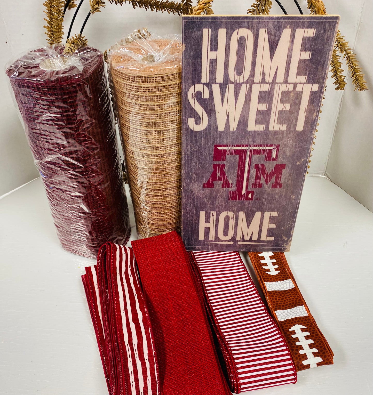 TX Aggie Wreath Party - Home Sweet A&M Home Sign