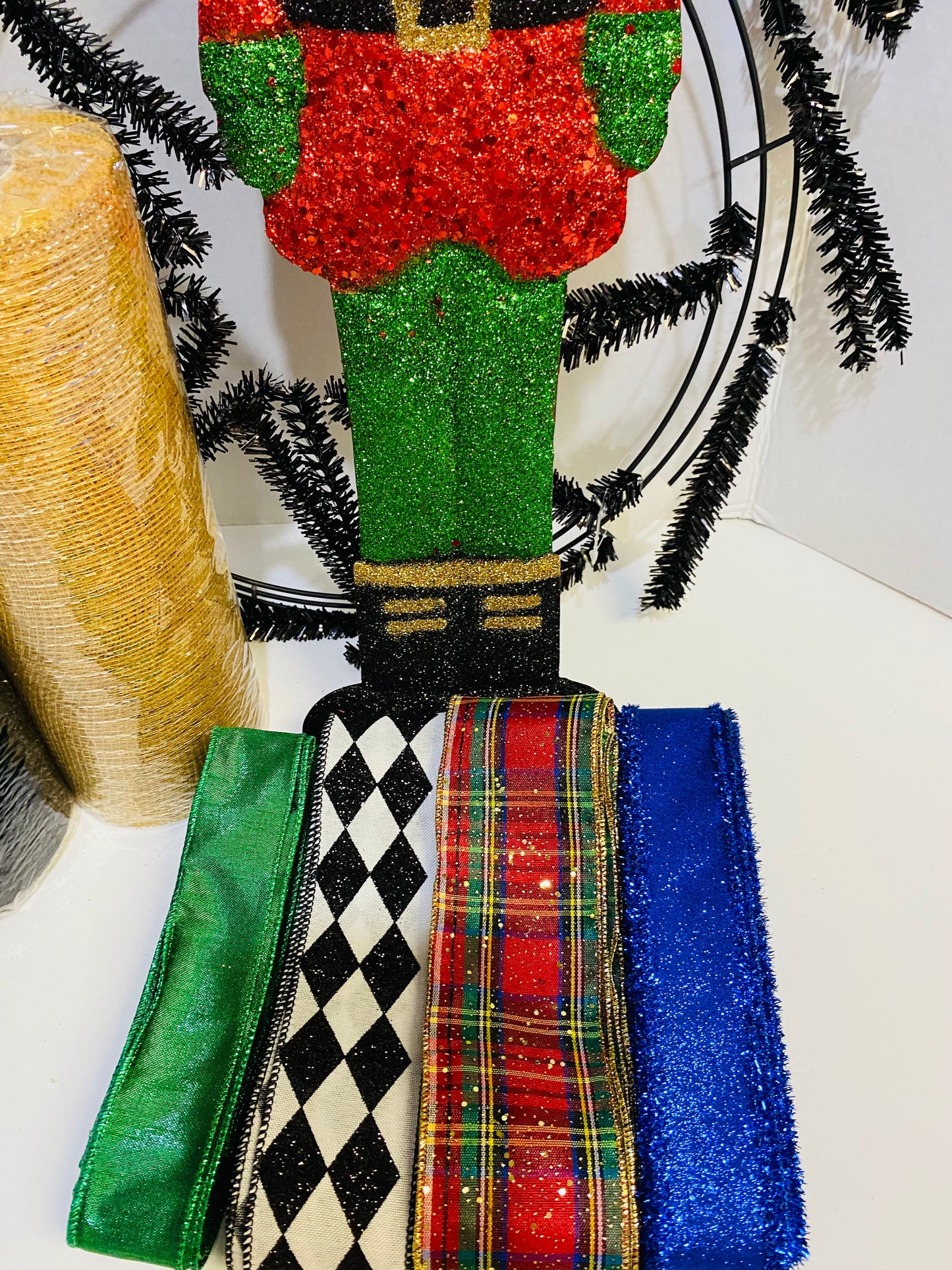 Wreath Kit - Nutcracker Deco Mesh Christmas Wreath Kit