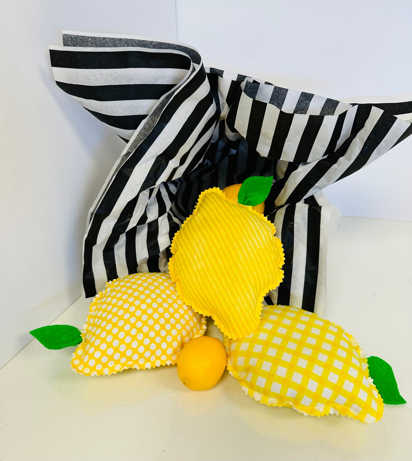 Set of 3 Plush Lemons Wreath Attachment