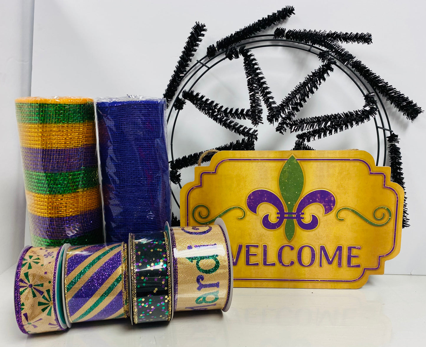 Mardi Gras Welcome Wreath Kit
