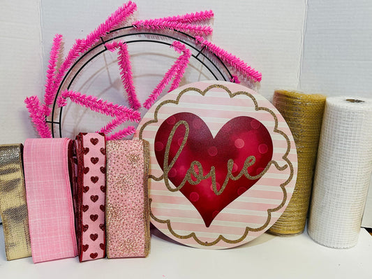Valentine Love DIY Wreath Kit