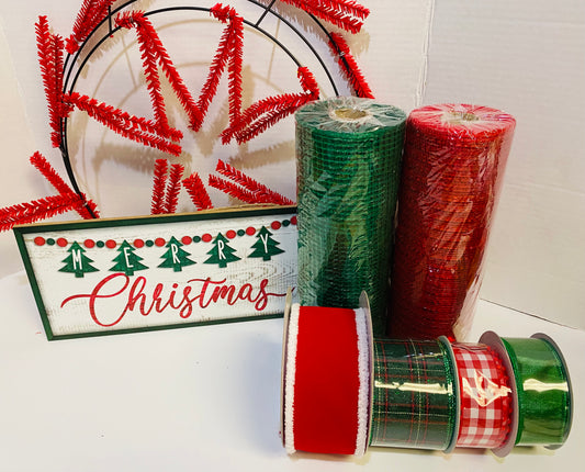 Party Kit - Merry Christmas Farmhouse Style Winter Holiday DIY