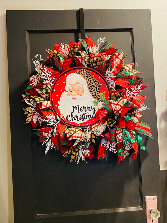 Vintage Santa Merry Christmas Wreath Kit