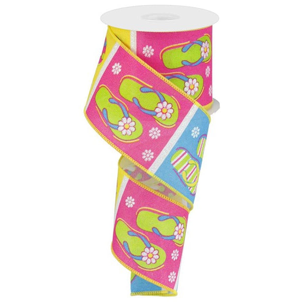 2.5"X10yd Royal Burlap Flip Flops