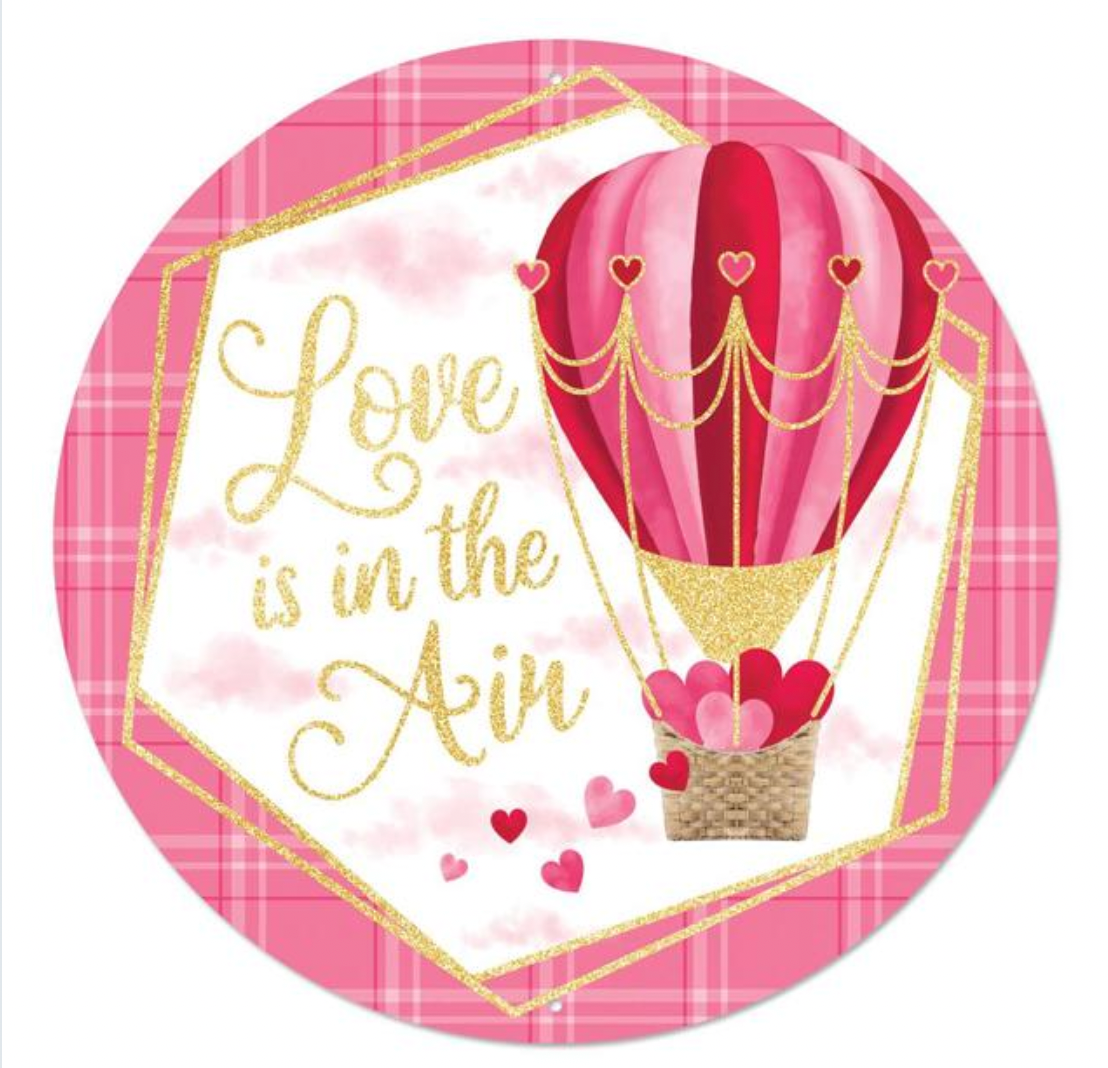 Metal Foil Love is in the Air Sign