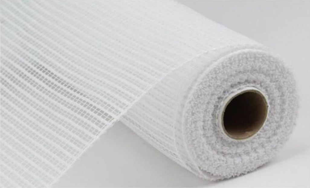 White Horizontal Wide Stripe - Mesh