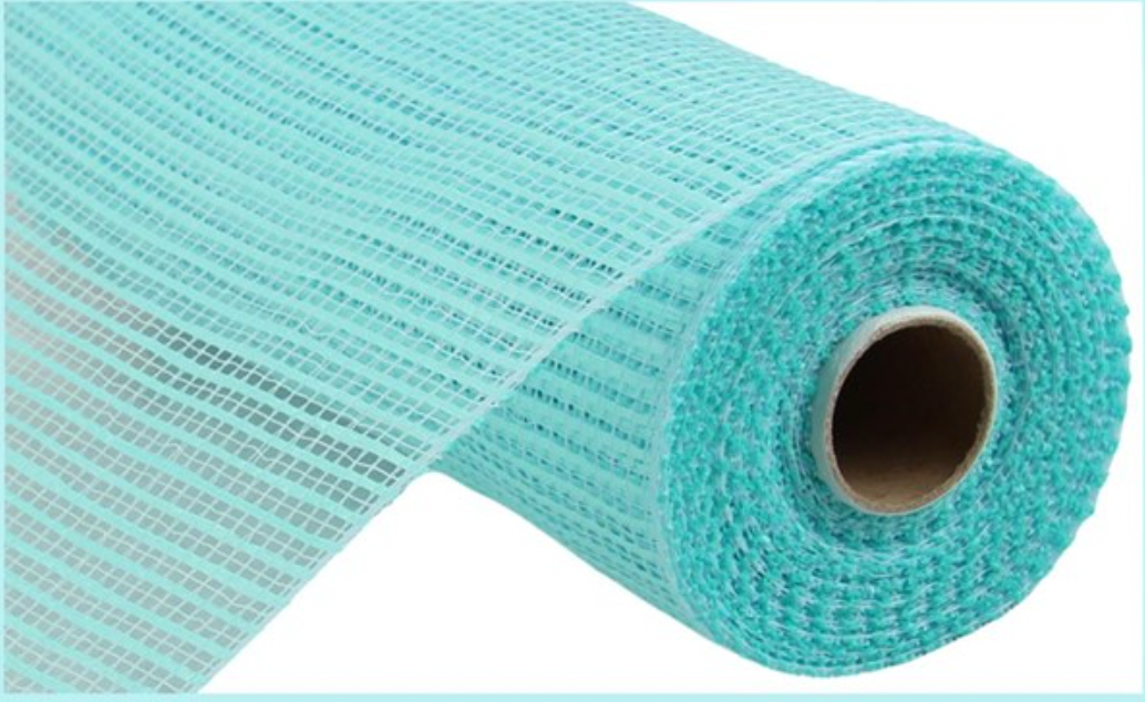 Robin Egg Blue Horizontal Wide Stripe - Mesh