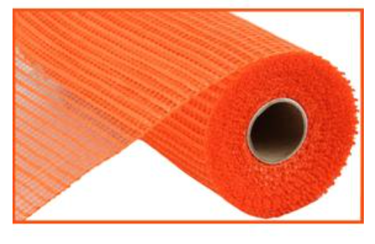 10" Orange Horizontal Wide Stripe Mesh