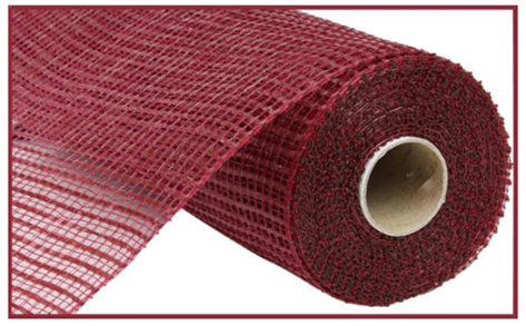 Burgundy - Horizontal Wide Stripe Mesh