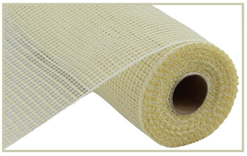 Cream - Horizontal Wide Stripe Mesh