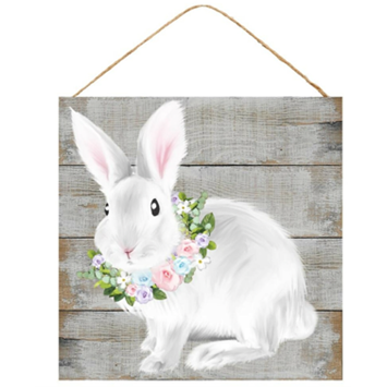 Floral Bunny Sign