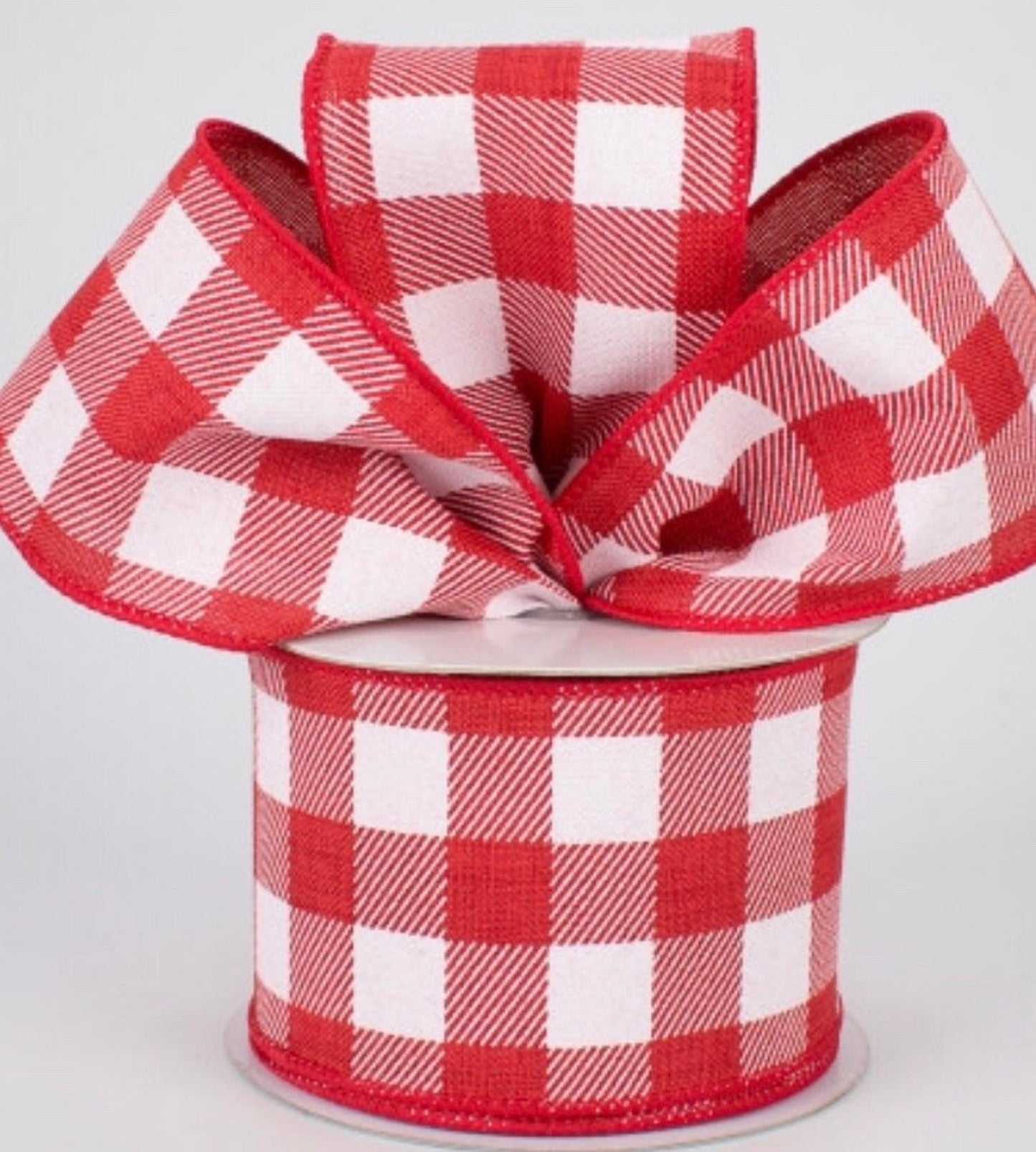 2.5"X10yd Red Check Ribbon