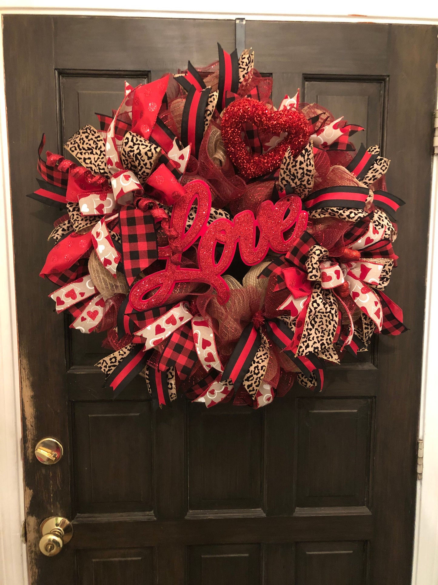 Cheetah Print Love Valentine Wreath
