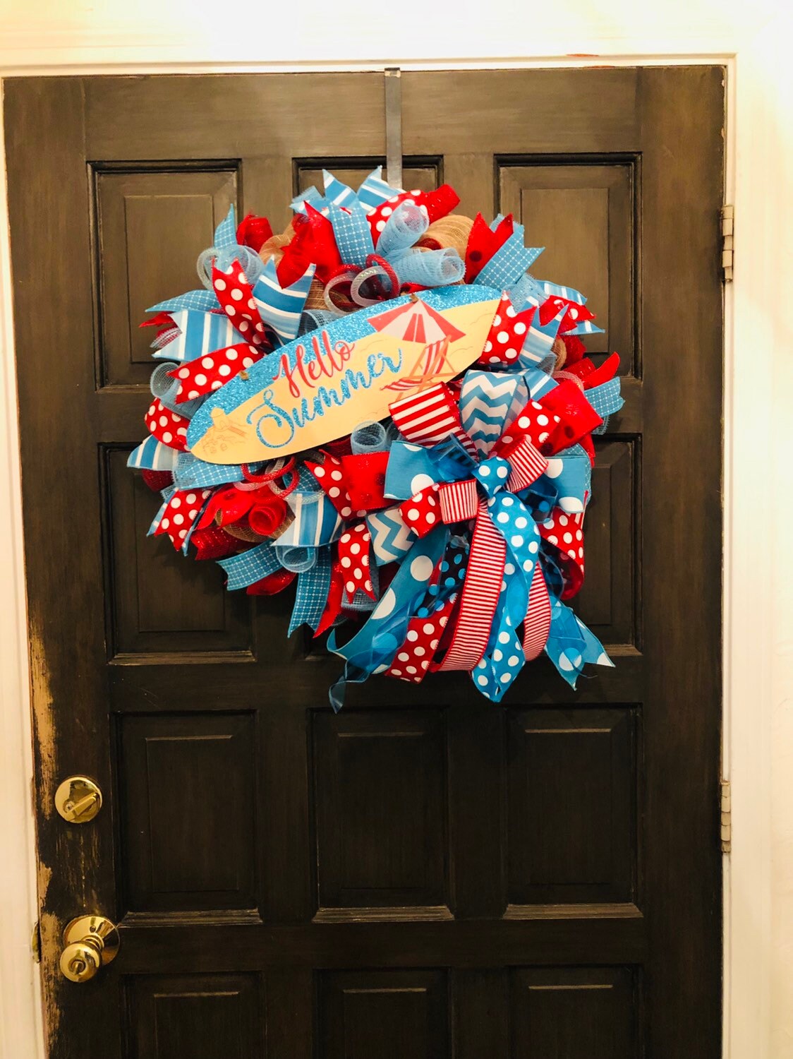 Hellow Summer Wreath, Summer Wreath, Beach Wreath, Everyday Wreath, Welcome Wreath, Summer Front Door Decor, Retro Wreath , Pool Wreath