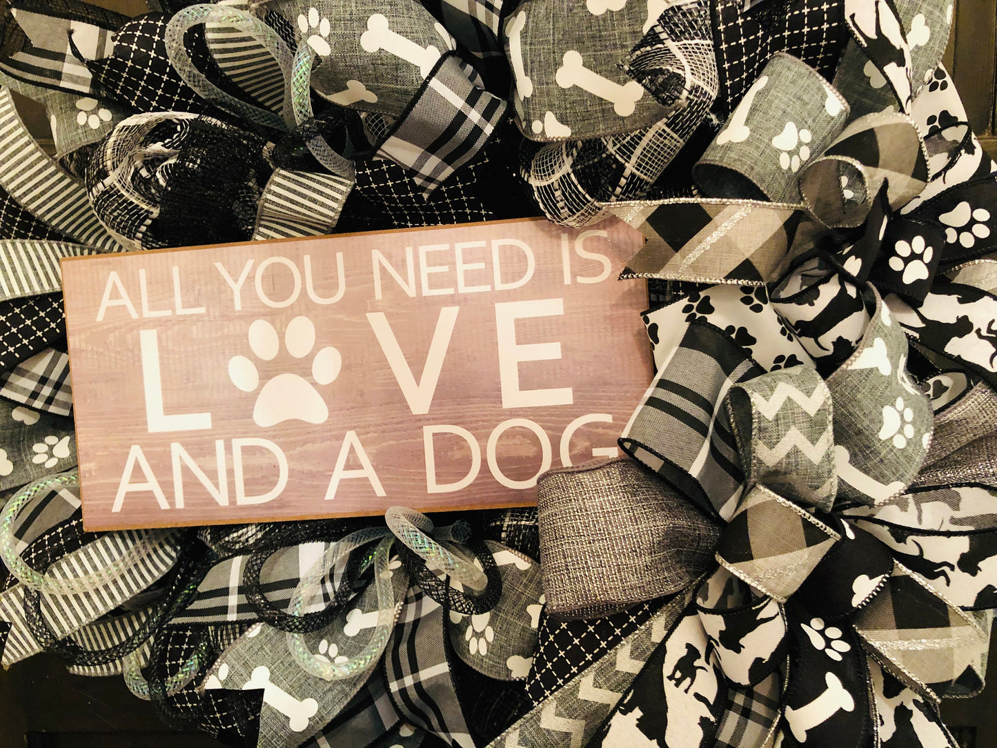 Dog Lover's Wreath, Dog Wreath, Pet Wreath, Dog Door Decor, Everyday Wreath, Welcome Wreath