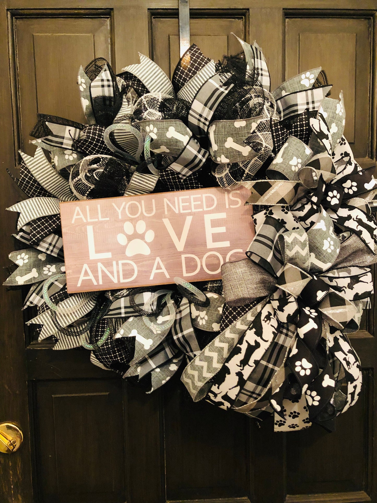 Dog Lover's Wreath, Dog Wreath, Pet Wreath, Dog Door Decor, Everyday Wreath, Welcome Wreath