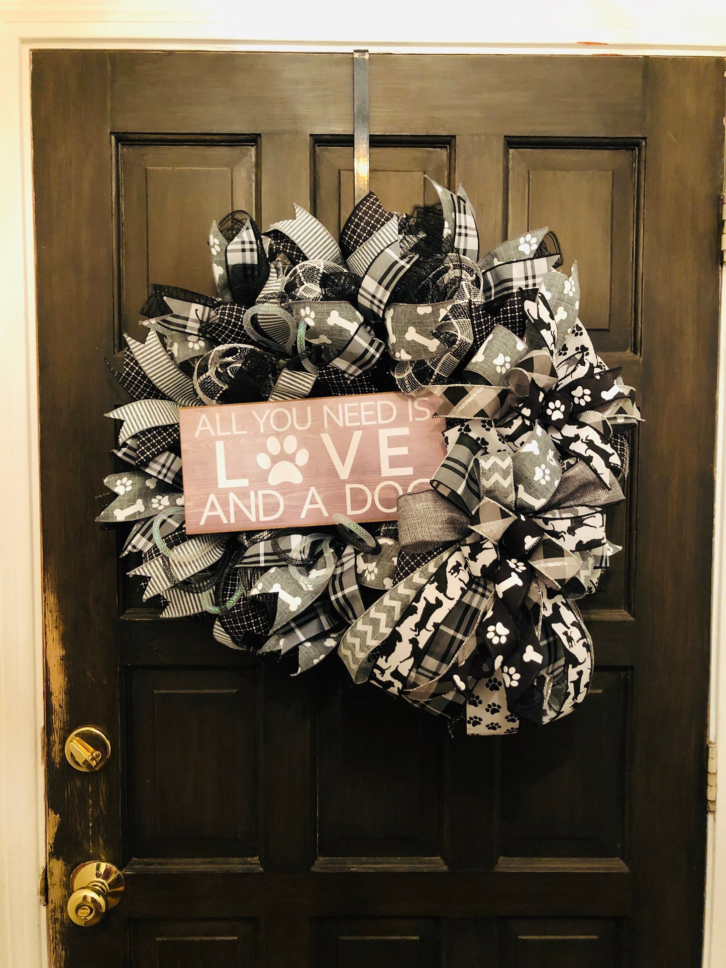 Dog Lover's Wreath, Dog Wreath, Pet Wreath, Dog Door Decor, Everyday Wreath, Welcome Wreath