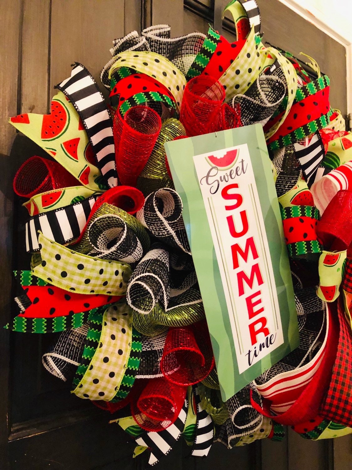 Watermelon Wreath, Summer Wreath , Watermelon Front Door Decor, Sweet Summertime Wreath, Watermelon Welcome Wreath, Welcome Wreath