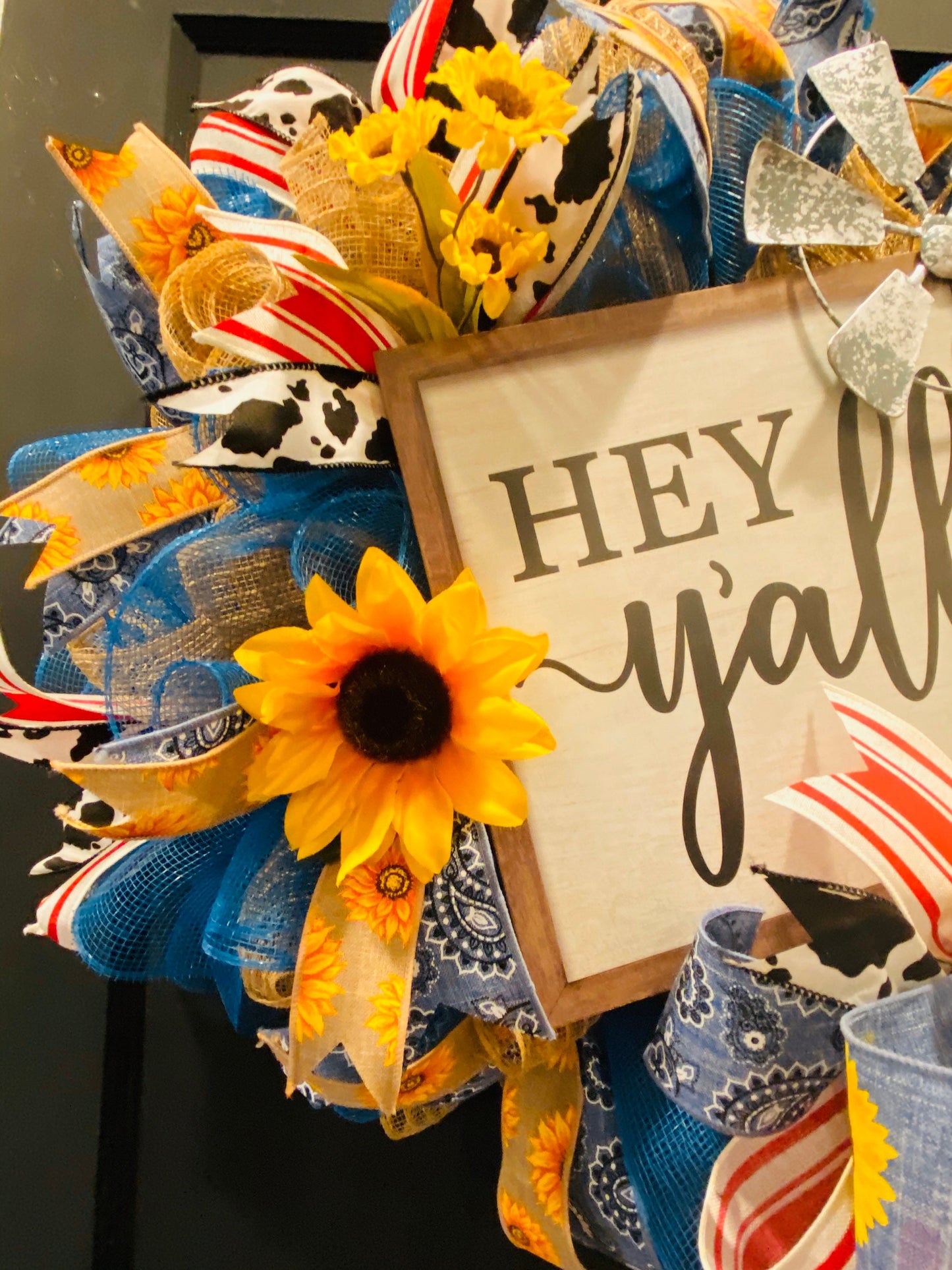 Hey Y’all Wreath, Southern Wreath, Welcome Wreath, Everyday Door Decor, Texas Wreath, Texas Decor, Everyday Wreath, Welcome Front Door Decor