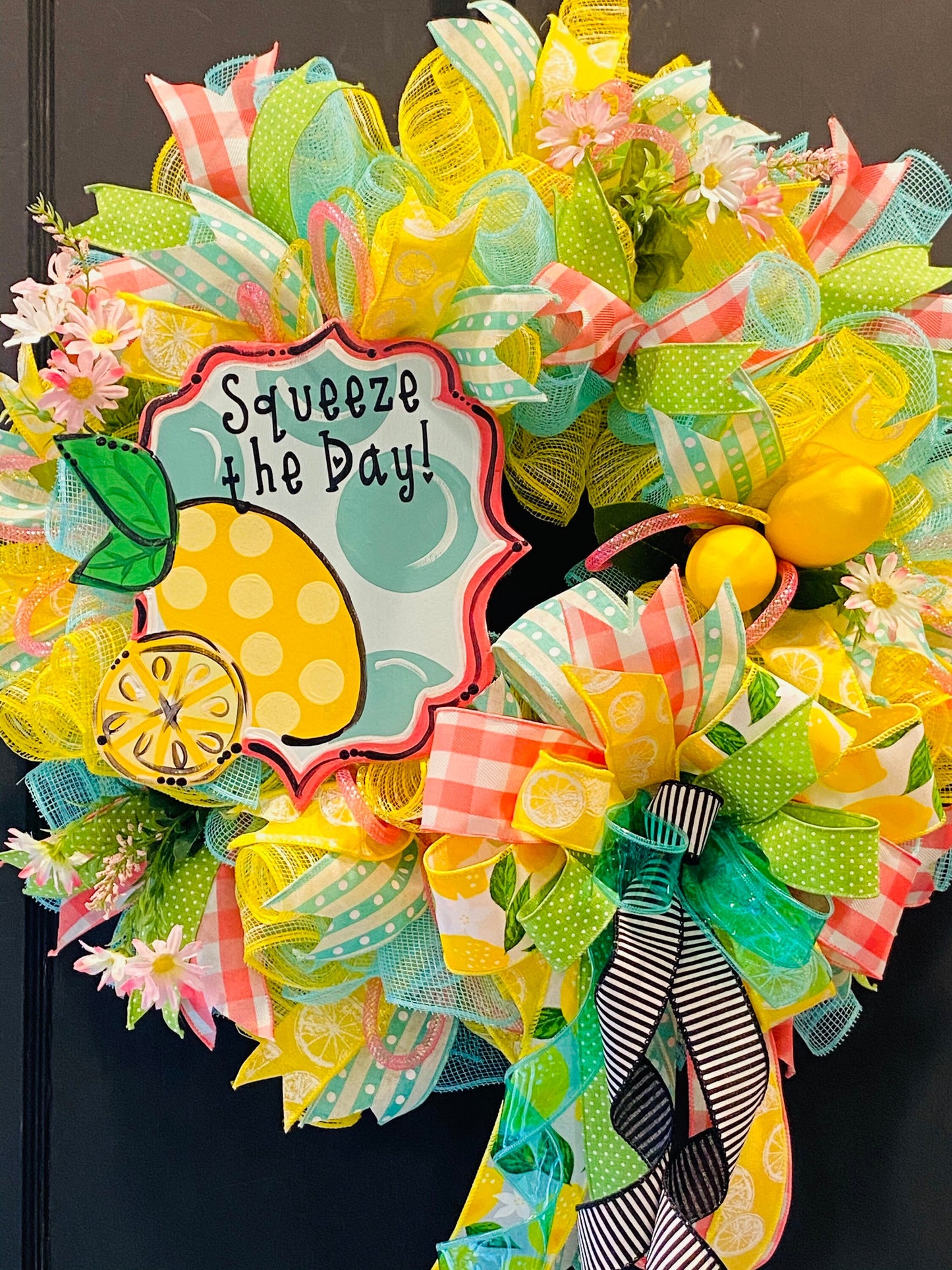 Lemon Wreath, Lemon Decor, Spring Wreath, Summer Door Decor, Facebook Live Wreath, Summer Wreath, Summer Fun Wreath