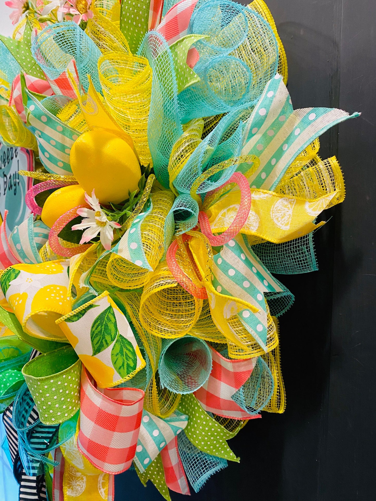 Lemon Wreath, Lemon Decor, Spring Wreath, Summer Door Decor, Facebook Live Wreath, Summer Wreath, Summer Fun Wreath