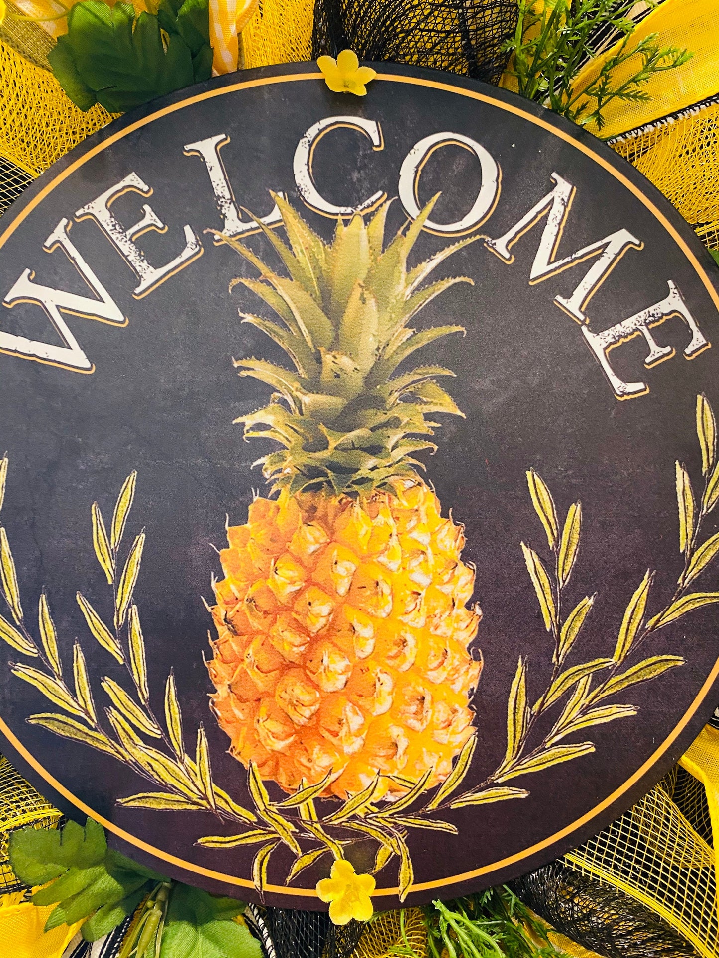 Pineapple Wreath, Welcome Wreath , Everyday Wreath, Pineapple Front Door Decor, Font Door Hanger