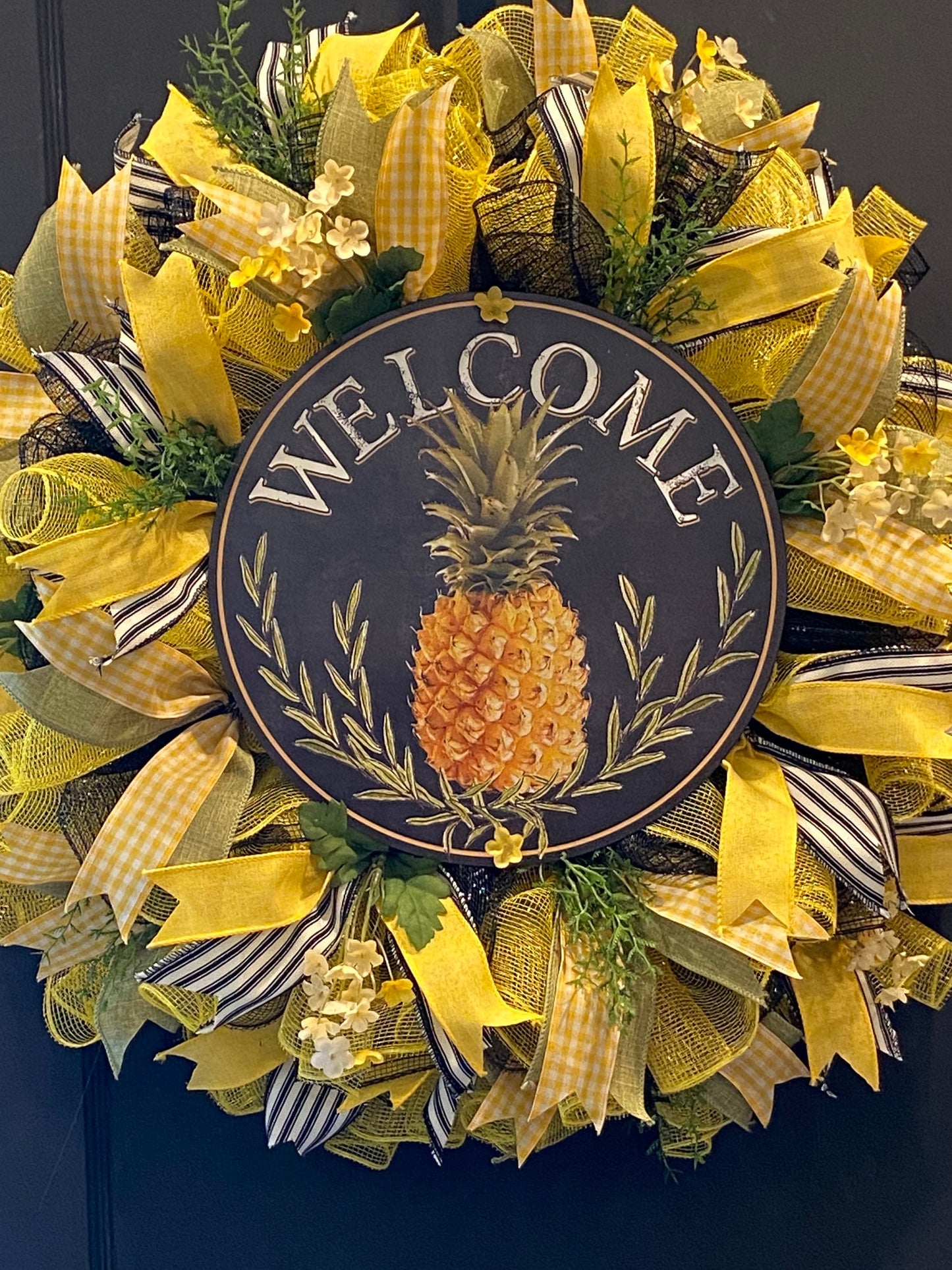 Pineapple Wreath, Welcome Wreath , Everyday Wreath, Pineapple Front Door Decor, Font Door Hanger