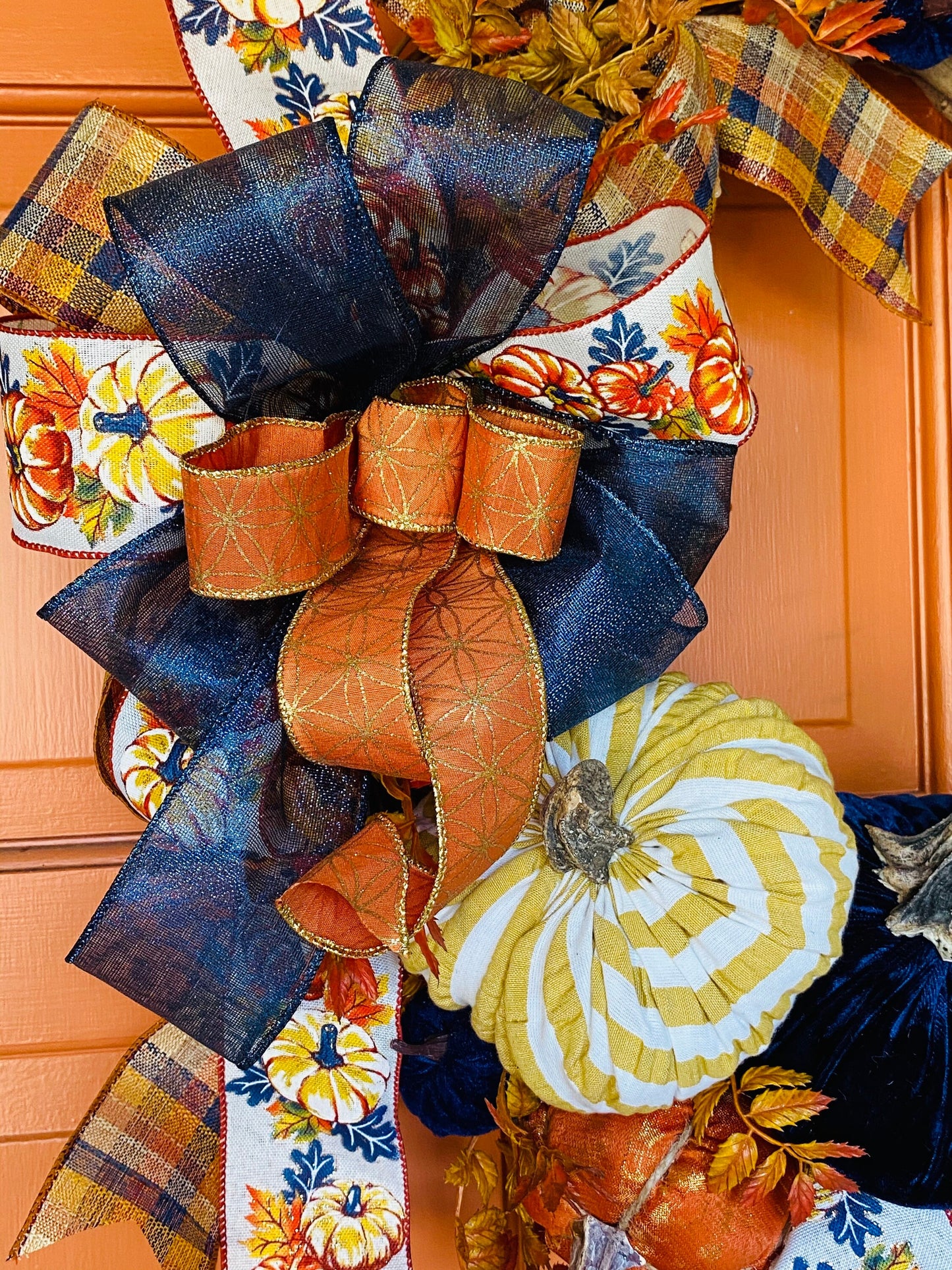 Fall Pumpkin Grapevine Wreath
